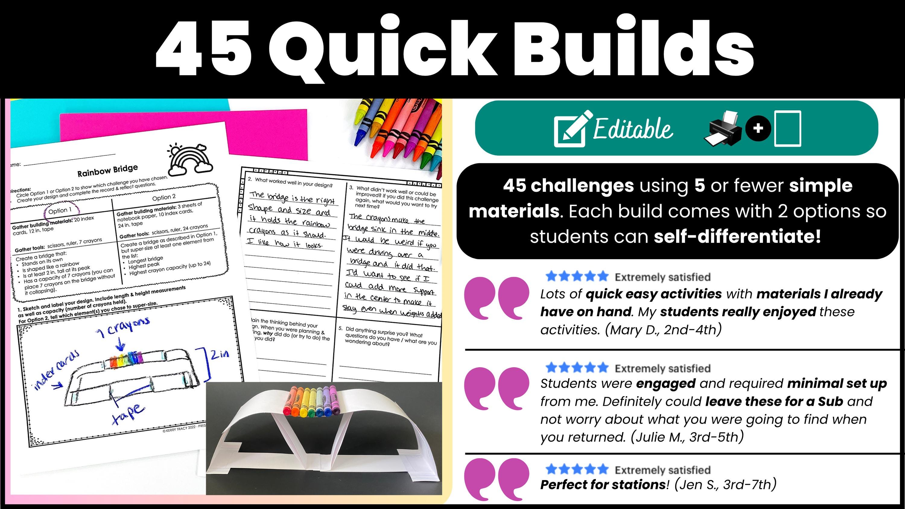 Quick STEM Challenges Bundle: Low Prep Activities, Homeschool ...