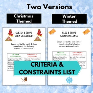 Winter or Christmas STEM Challenge Activity Download Sled & Slope Stem Homeschool STEM Activities STEAM Stem Kids Stem for home image 4