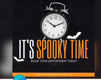 Editable Halloween special flyer, Halloween sale template, October book now braids, hair, lash, nails diy social media flyer, flyer template