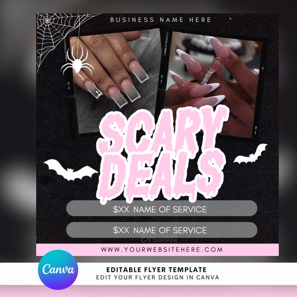 Editable Halloween special flyer, Halloween sale template, October book now braids, hair, lash, nails diy social media flyer, flyer template