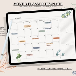 Perfect customizable digital Planner template, instant download printable, Student planner, Amazing Monthly at a Glance, reusable template
