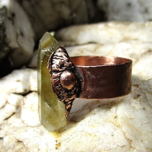 TANGERINE crystal ring with copper balls