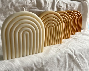 beeswax arc candle Aesthetic home decor design candles natural beige tan candle natural wax