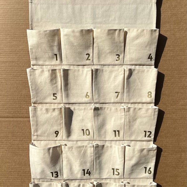 Advent calendar Christmas countdown Handmade fabric reusable Calendar Christmas Ornaments