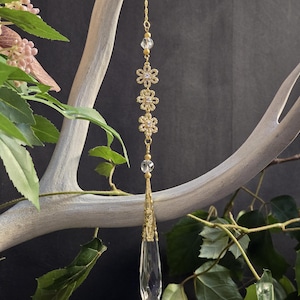 Asfour Crystal Spear Suncatcher Rhinestone Flowers Home Decor