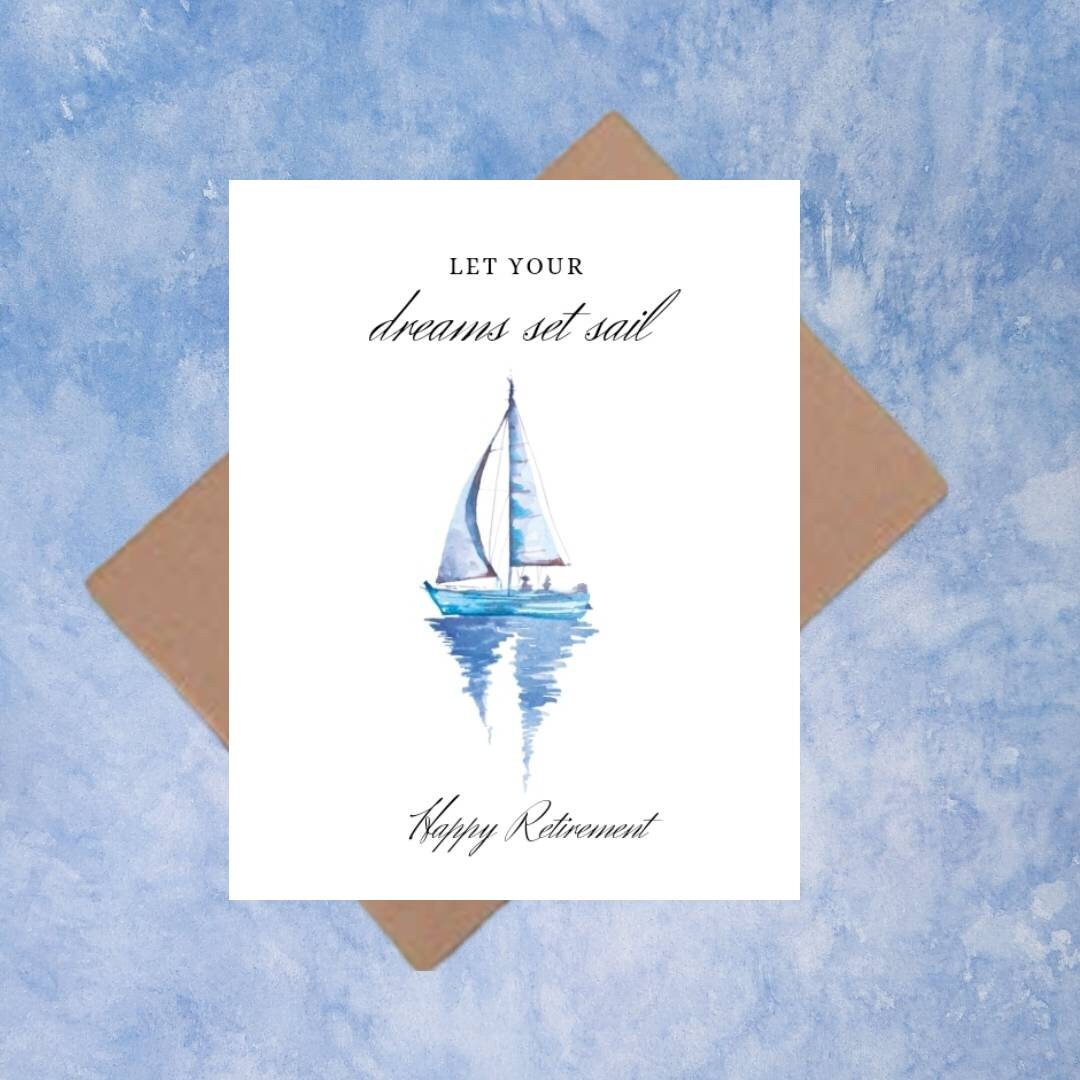 Retirement Cardhappy Retirementcongratulations Cardssail Boat and Waterlet Your Dreams Set