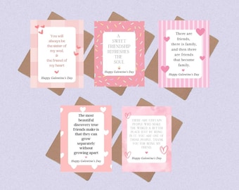 Galentine's Day Variety Card Pack-Set of 5 Galentine's Day Cards-Holiday Card Pack-Cards for Her