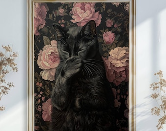 Funny Cat Bathroom Poster, Toilet Humor Wall Art, Funny Bathroom Decor, Cat Lover Gift, UNFRAMED