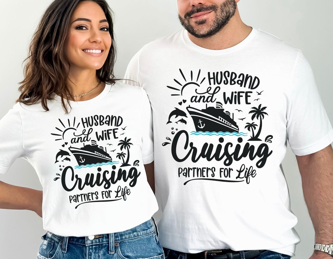 Husband and Wife Cruise Shirt, Cruise Partners for Life Tshirt, Honeymoon Shirt, Husband and