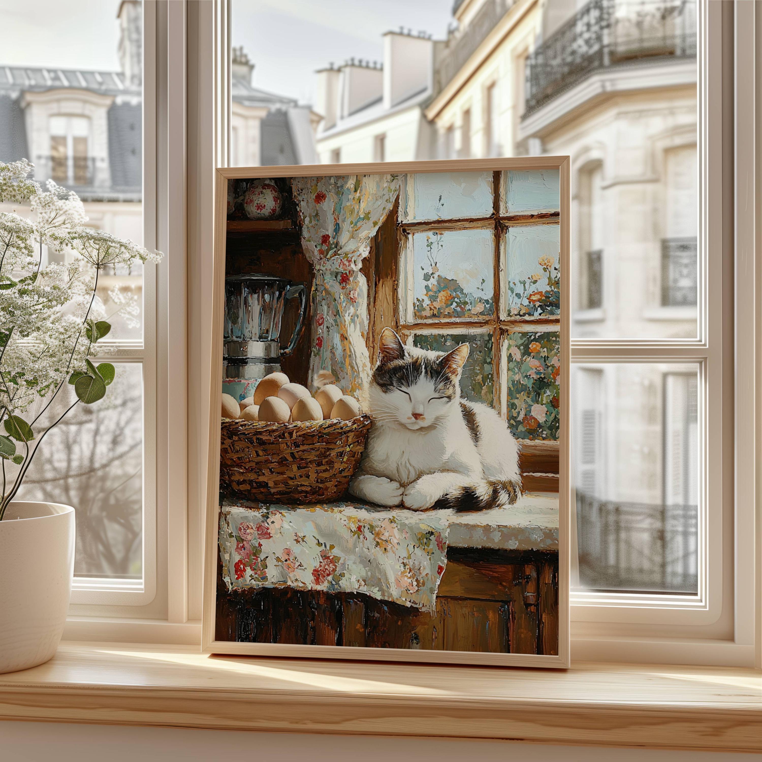 キッチンの猫 画集「Chats De Cuisine」フランスの猫画集 味集中カウンターでソーシャルディスタンス！ 一列に並び夢中でごはん