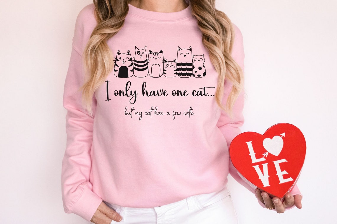 I Only Have One Cat Sweatshirt Funny Cat Lover Sweatshirt Etsy