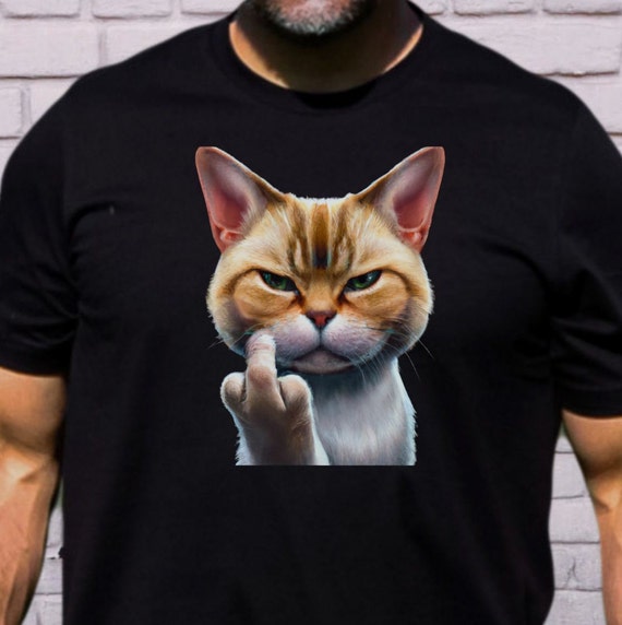 Cat Middle Finger T shirt Cat Humor Shirt Funny Cat Tshirt for
