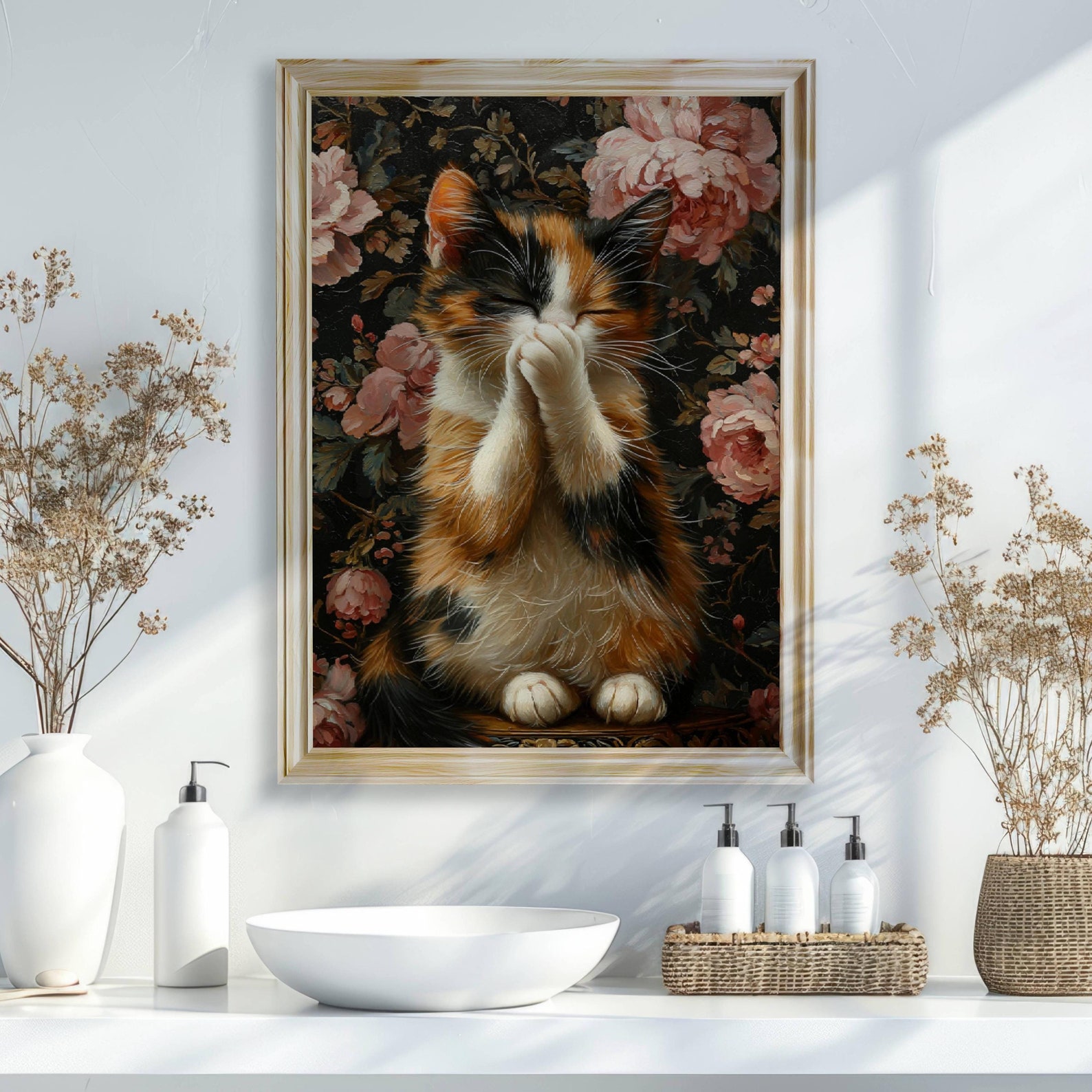 Funny Cat Bathroom Poster, Toilet Humor Wall Art, Funny Bathroom Decor ...