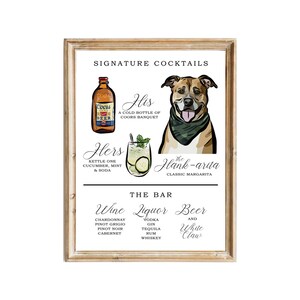 Personalisiertes Hochzeits-Bar-Menü, Personalisiertes Cocktail-Menü, Personalisiertes Bar-Menü, Haustier-Bar-Schild, Digitaler Download