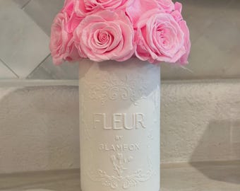 Tall Preserved Roses in Vase – Forever Rose Arrangement – Long Lasting 3+ Years – Gift for Her, Anniversary, Mother’s Day