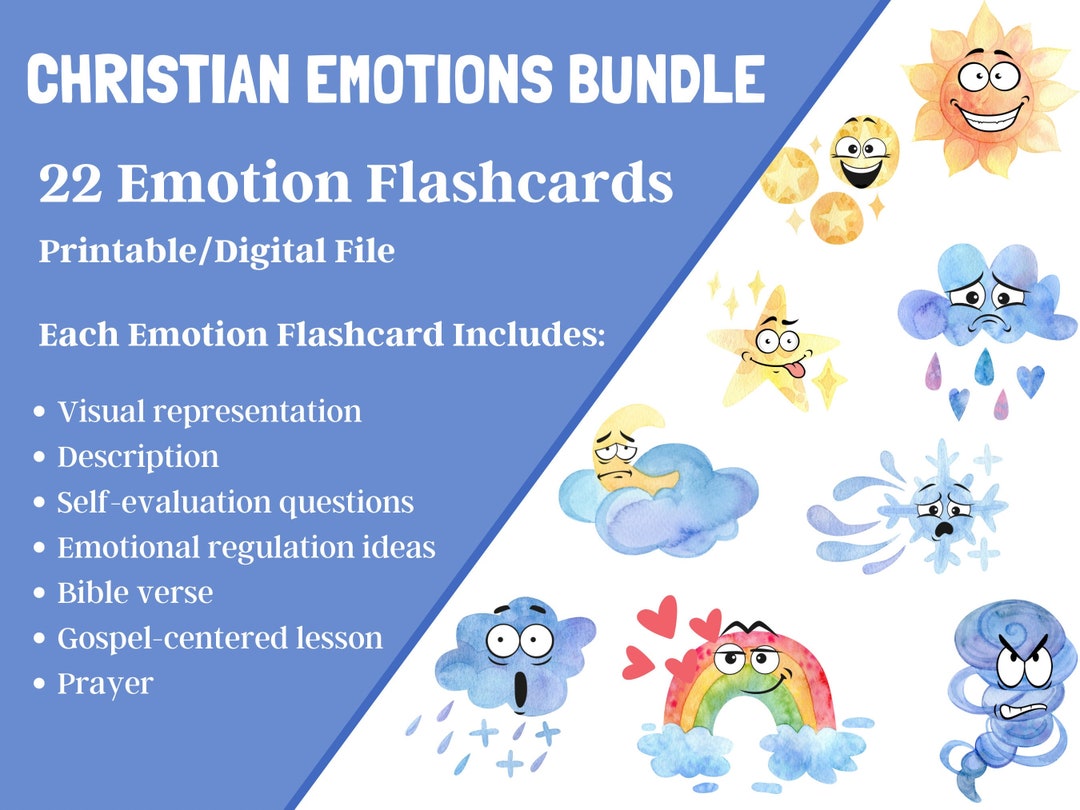 Christian Emotion Flashcard Bundle for Children Gospel-centered ...