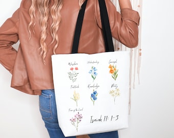 Geschenken van de Heilige Geest Bevestigingsgeschenk Katholieke Tote Bag Geloof Religieuze Zak Bloemen Kapel Sluier Massatas Christelijke Bevestiging Aandenken