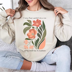 St. Therese Sweatshirt: Retro Floral Catholic Crewneck, Saint Quote Sweater