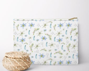 Virgin Mary Floral Accessory Pouch: Catholic Rosary & Chapel Veil Bag