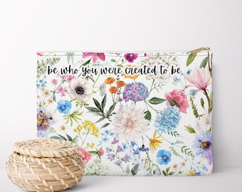 St. Catherine of Siena Floral Accessory Pouch: Catholic Gift