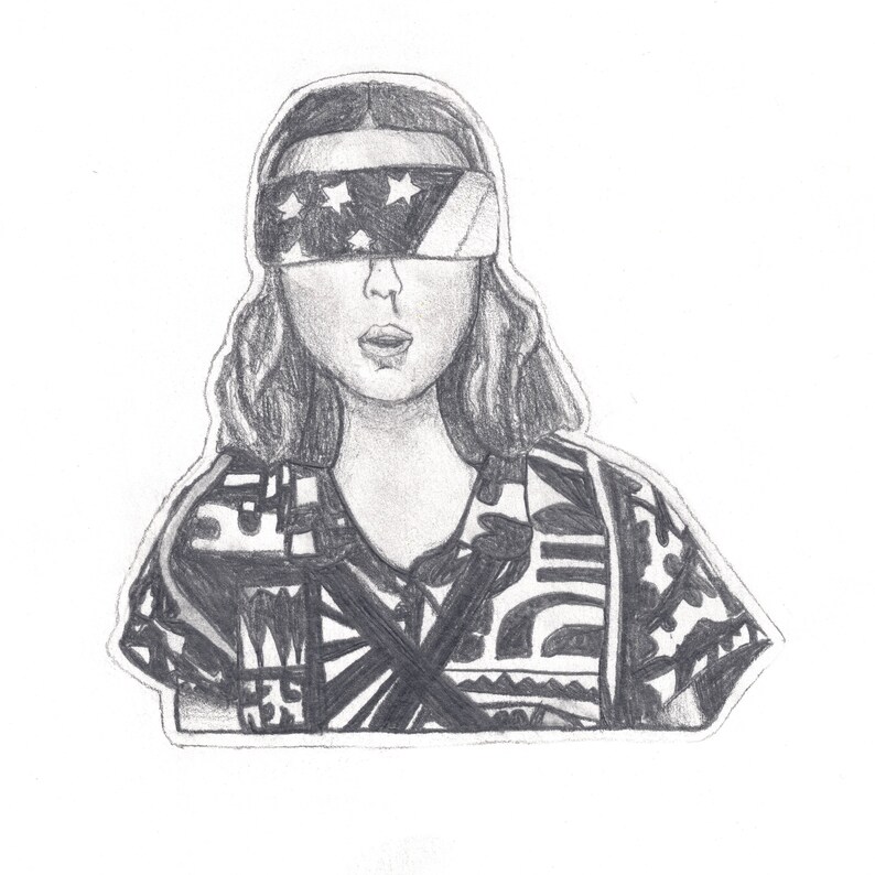 Eleven Blindfolded Stranger Things Pencil Drawing Etsy