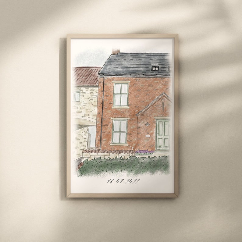 Housewarming Gift Custom House Sketch New Home Gift House Drawing House Painting Custom House Portrait New Home image 7