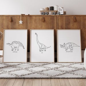 Dinosaur Kids Prints | Nursery Prints  | Boys Bedroom | Dinosaur Prints, Nursery Wall Art, Dino Bedroom, Playroom art, Roarsome | A4 |A3