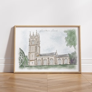 Wedding Venue Drawing - Wedding Venue Sketch - Wedding Gift - Anniversary - Paper Wedding - Gift for a couple - Bride and groom gift