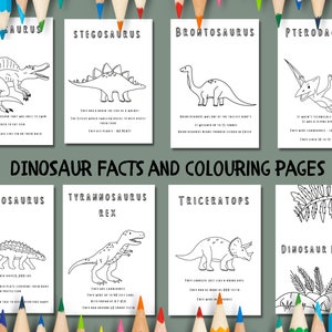 Dinosaur colouring pages - Dinosaur learning for children - Dinosaur Facts - Dinosaur Crafts - Download  - Dinosaur Printable Worksheets