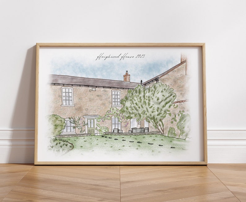 Housewarming Gift Custom House Sketch New Home Gift House Drawing House Painting Custom House Portrait New Home image 1