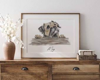 Custom Pet Portraits - Animal Portraits - Dog Drawing - Pet Gifts - Family Pet Sketch - Pet Memorial