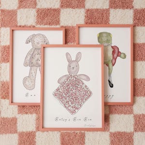 Ritratti di orsacchiotti / Brookley Designs / Regalo di compleanno per bambini / Stampe per bambini / Arte per la sala giochi / Decorazioni per la camera di bambine e bambini / Disegno di orsacchiotti