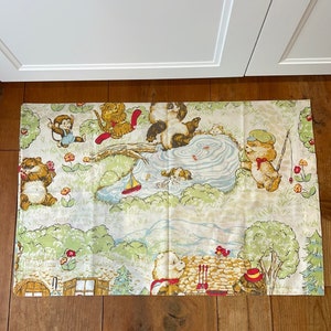 Vintage Critter Sitters pillow case, 1983, bears and monkeys