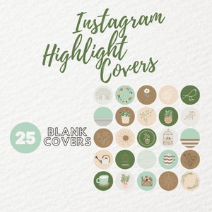 Instagram Highlight Covers, Botanical, Minimalist, Blank Covers, Digital Download