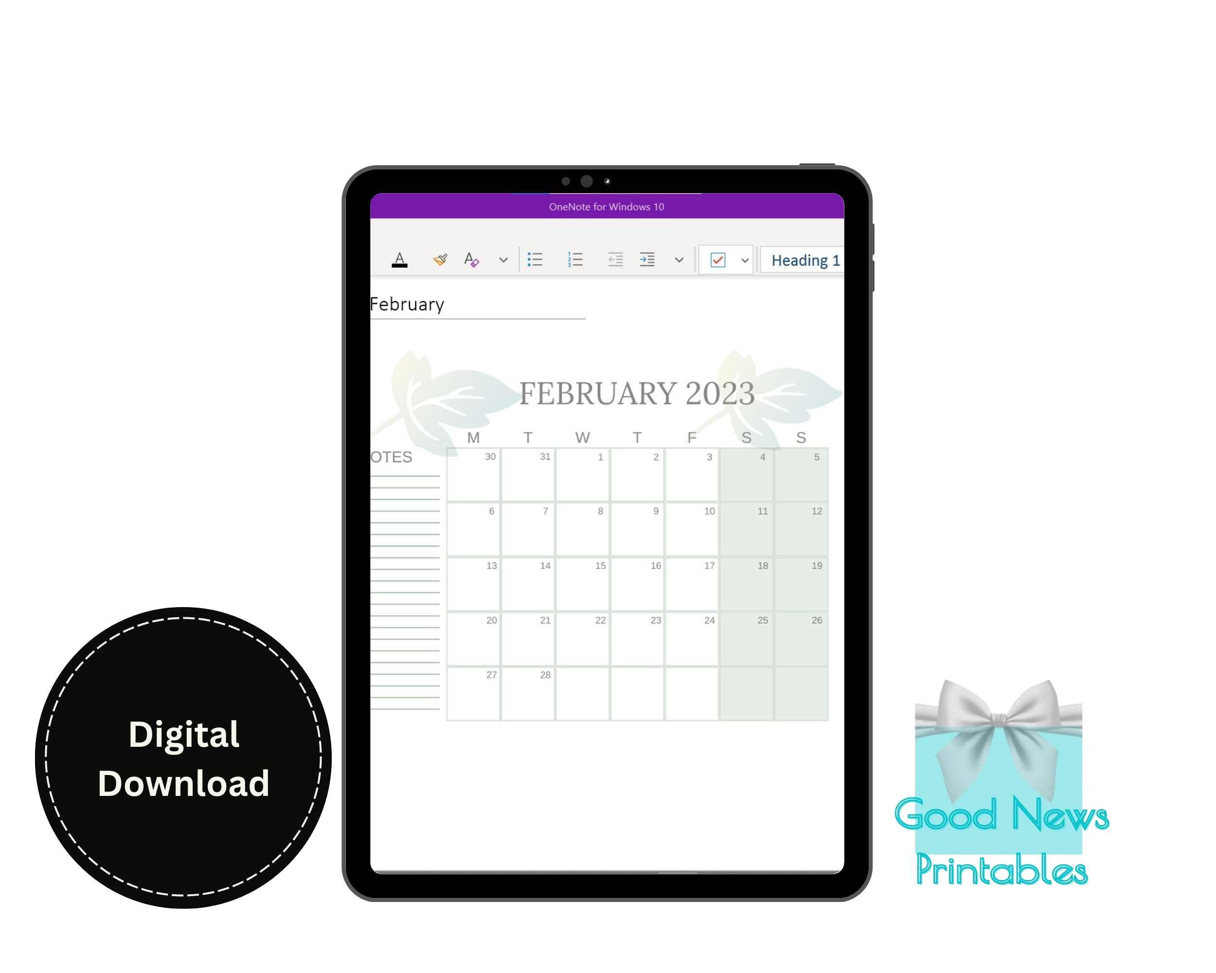 Notebook Backgrounds For Onenote Onenote Fixed Background Digital Notebook 2023 Calendar - Etsy