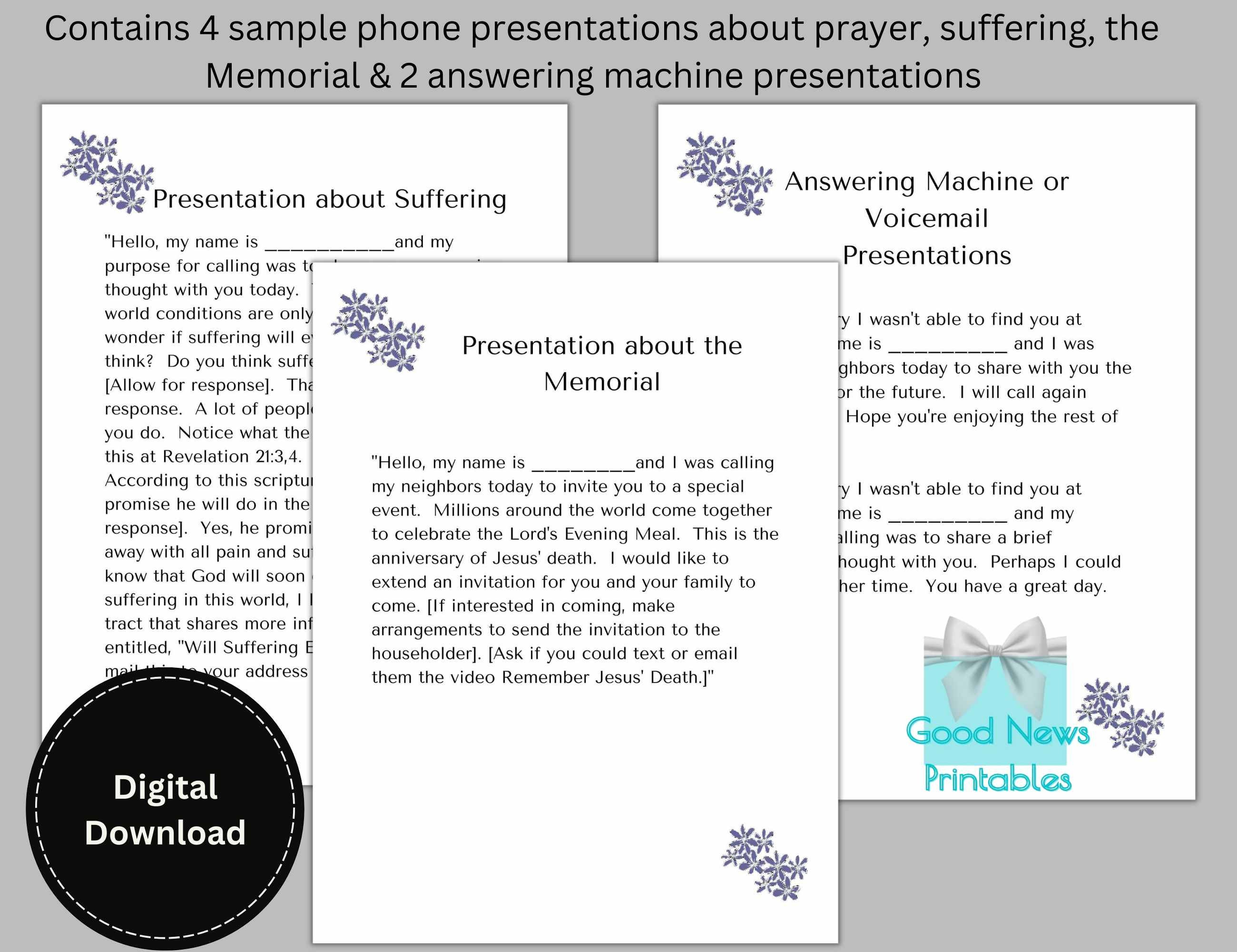 Printable Telephone Witnessing Presentation Templates, US Letter &amp; A4 ...