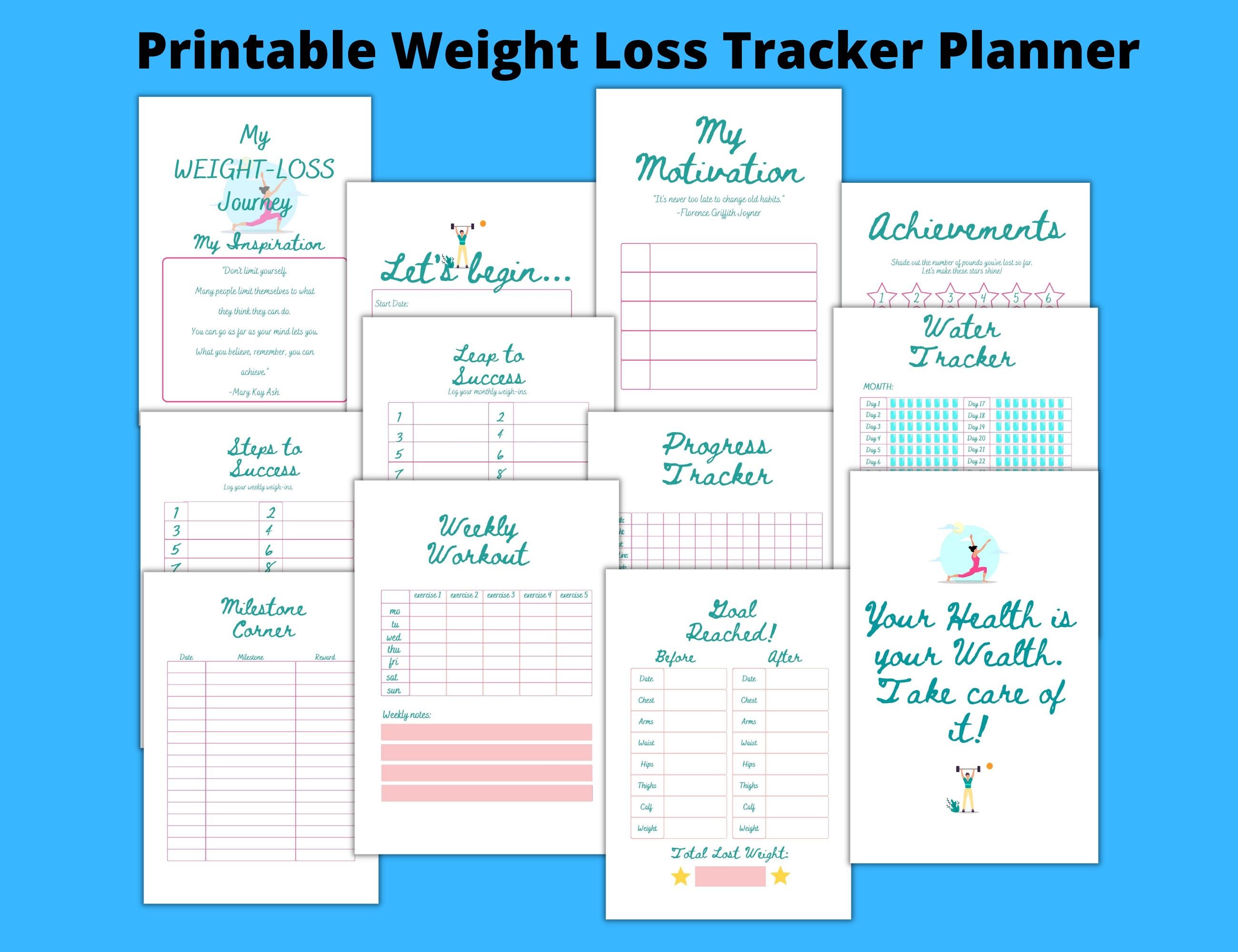 Editable Printable Weight Loss Tracker Planner Etsy