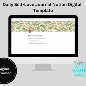 Modello digitale per il diario quotidiano sull'amore per se stessi per computer Mac e Windows