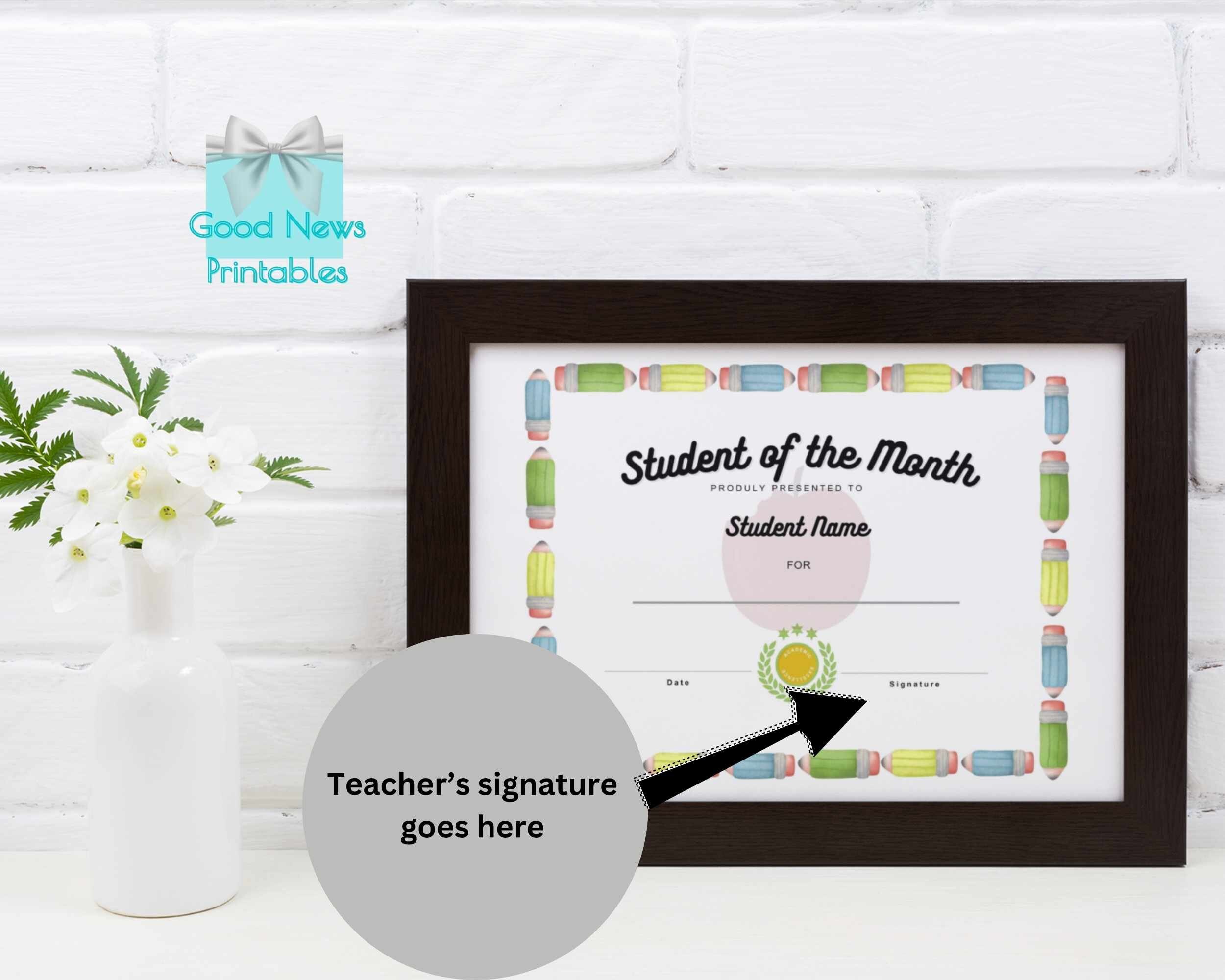 Editable Printable Student of the Month Certificate Templates, US ...