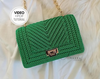 Crochet Bag Pattern PDF Bag Crochet Pattern Video Tutorial Crochet Bag DIY Crochet Handbag Elegant Crochet Purse Pattern Video Tutorial Bag