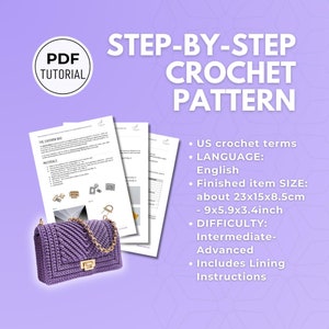 Crochet Bag Pattern PDF Bag Crochet Pattern Crochet Bag Tutorial How To Make Crochet Bag DIY Crochet Handbag Elegant Crochet Purse Pattern image 4