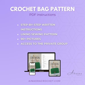 Crochet Bag Pattern PDF Bag Crochet Pattern Crochet Bag Tutorial How To Make Crochet Bag DIY Crochet Handbag Elegant Crochet Purse Pattern image 2