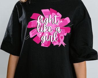 October Football Pink Out PNG Breast Cancer Awareness Shirt Fight Like a Girl Digital Download