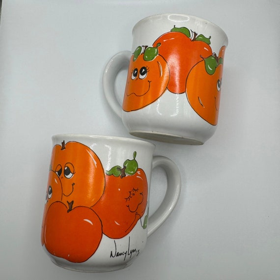 Vintage Nancy Lynn Anthromorphic Fruit Veggie Mugs - Etsy