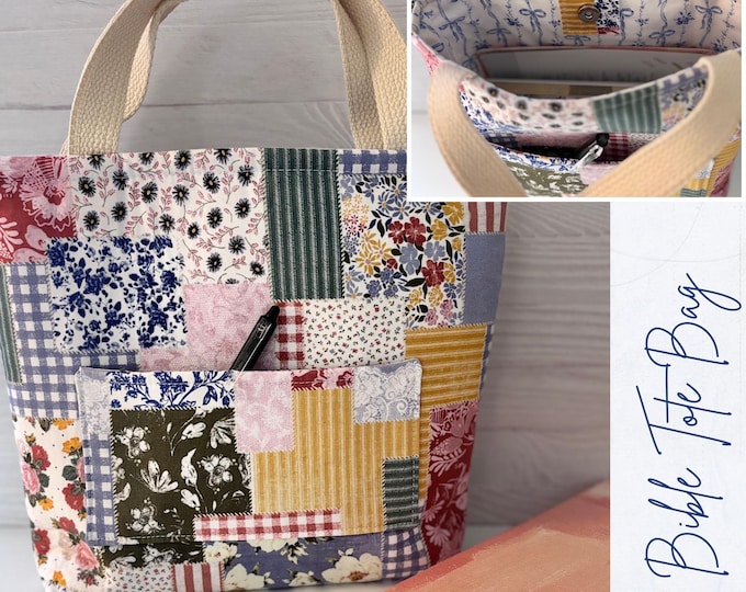 Bible Tote Bag | Christian Book Bag | Scripture Study Tote | Handmade Faith Gift
