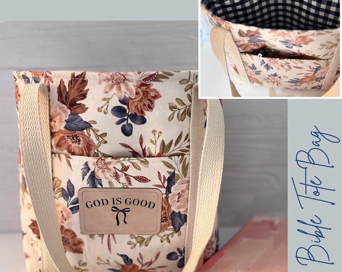 Bible Tote Bag | Christian Tote for Church & Bible Study | Handmade Scripture Bag | Shoulder Bible Bag Gift
