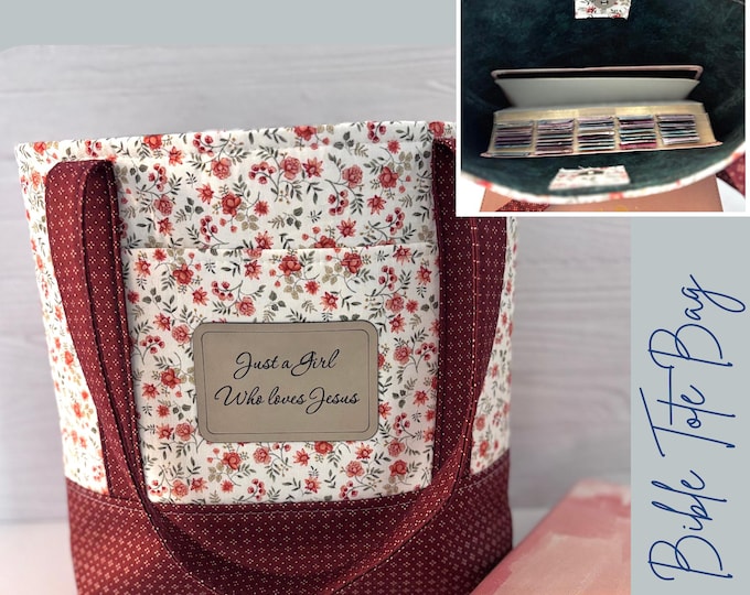 Bible Tote Bag | Christian Tote for Church & Bible Study | Handmade Scripture Bag | Shoulder Bible Bag Gift