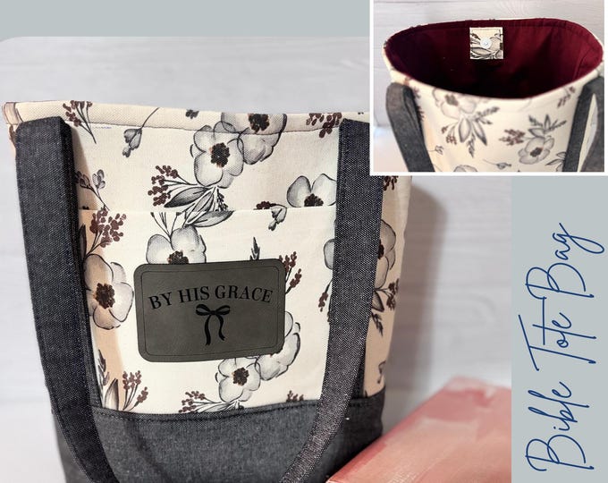Personalized Bible Tote Bag | Christian Tote for Church & Bible Study | Handmade Scripture Bag | Shoulder Bible Bag Gift
