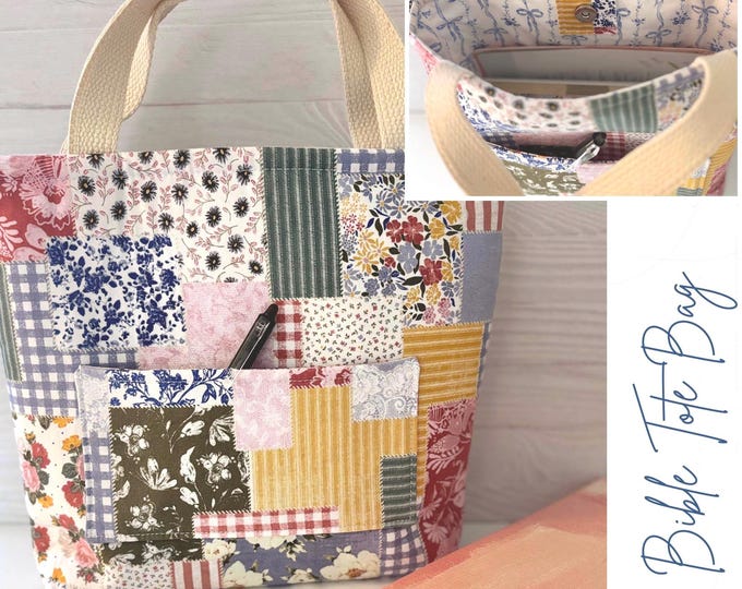 Bible Tote Bag | Christian Book Bag | Scripture Study Tote | Handmade Faith Gift