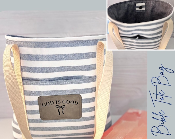 Bible Tote Bag | Christian Tote for Church & Bible Study | Handmade Scripture Bag | Shoulder Bible Bag Gift